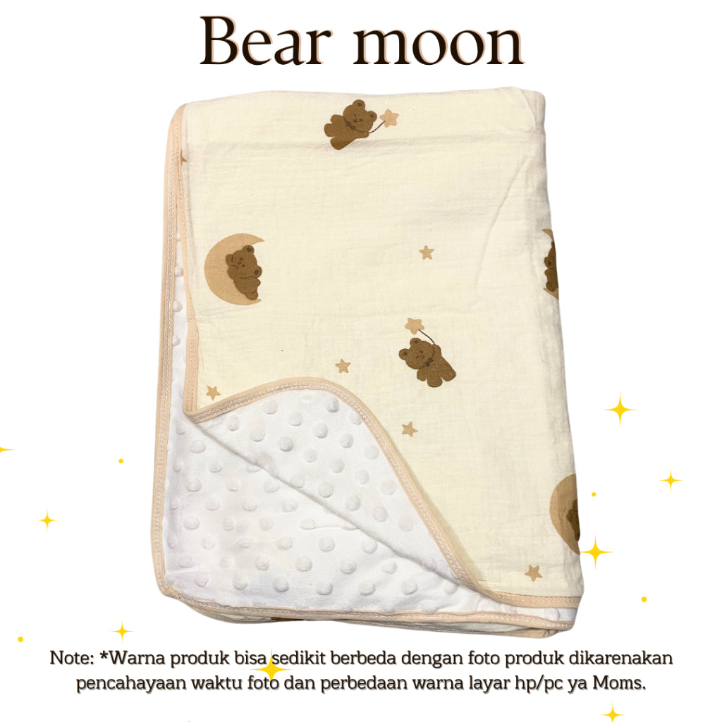 Selimut Bayi Bamboo Bubble 100x110cm / Selimut Bayi Korea Minky Stitches Cotton Dot Muslin Jepang Bamboo / Newborn Infant Baby Cotton Muslin Blanket Baby