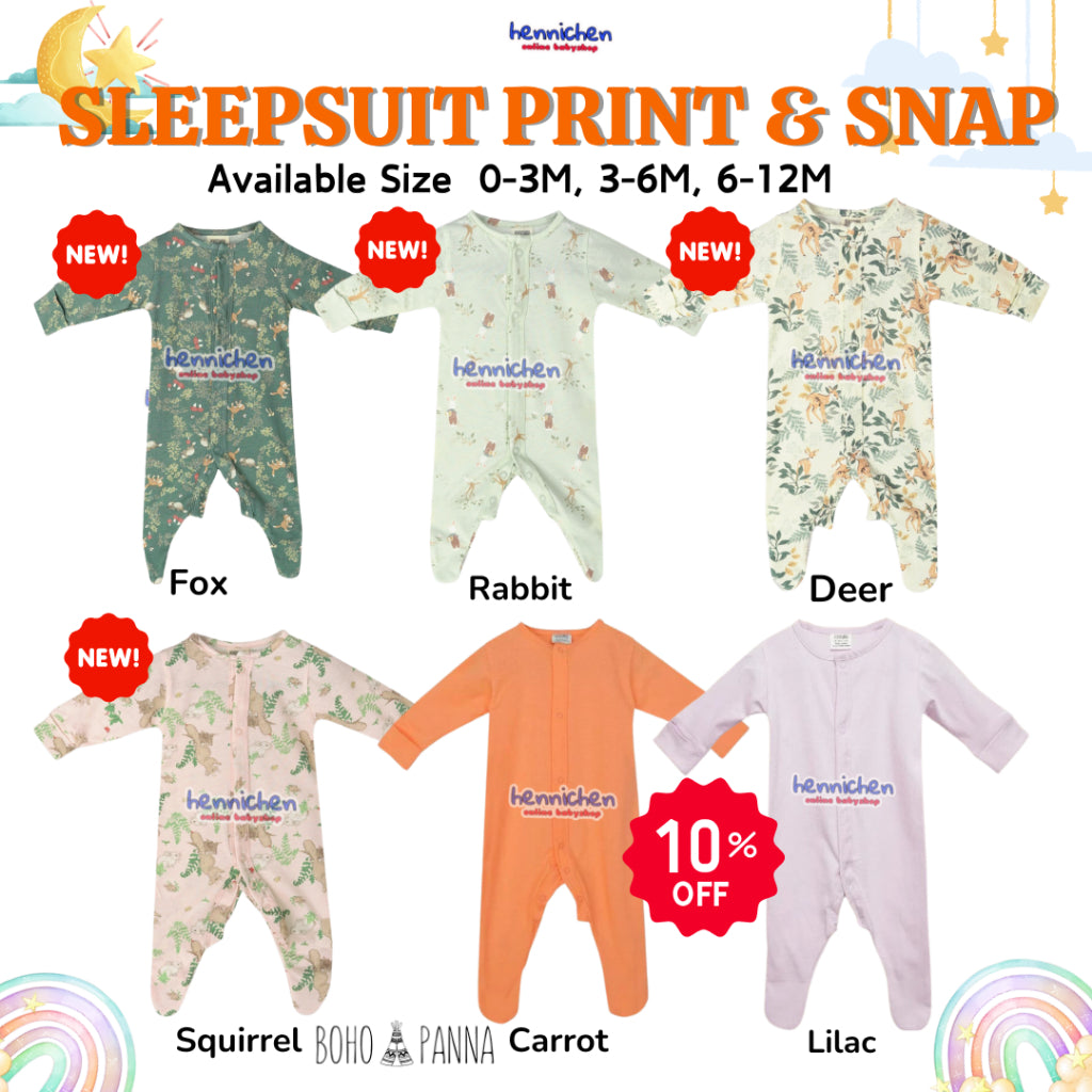 BohoPanna Sleepsuit Print Sleepsuit Bayi 0-1 Year Jumper Anak Katun