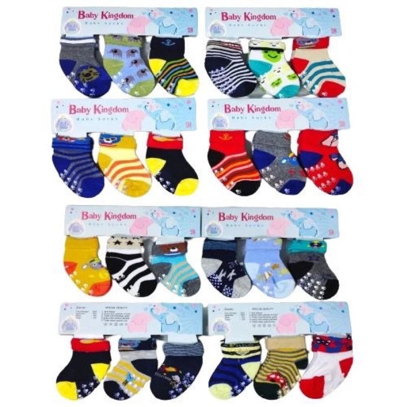 BANYAK MOTIF RANDOM PROMO1.1   MURAH 3 Pcs Kaos Kaki baby WINTEKU newborn size 0-6 Bulan