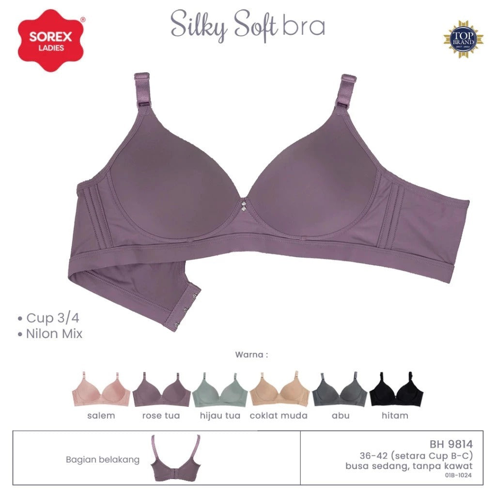 [ PILIH WARNA ] Sorex Bra Cup Besar Tanpa Kawat Busa Kait 3 Setara Cup B-C Silky Soft Bra Harian BH 9814 / Sorex Bra Cup Besar Tanpa Kawat Busa Kait 3 Setara Cup B-C Silky Soft Bra Harian BH 9815 99183