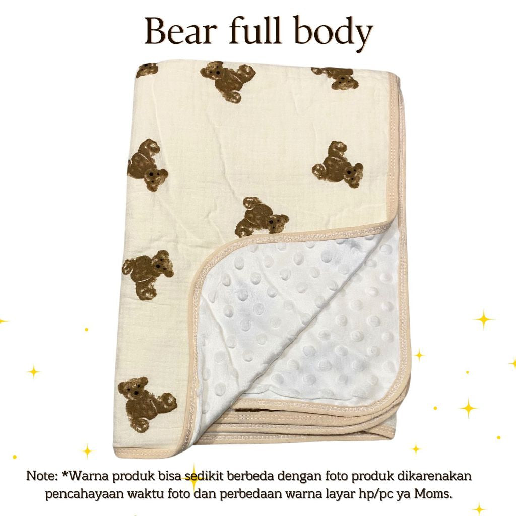 Selimut Bayi Bamboo Bubble 100x110cm / Selimut Bayi Korea Minky Stitches Cotton Dot Muslin Jepang Bamboo / Newborn Infant Baby Cotton Muslin Blanket Baby