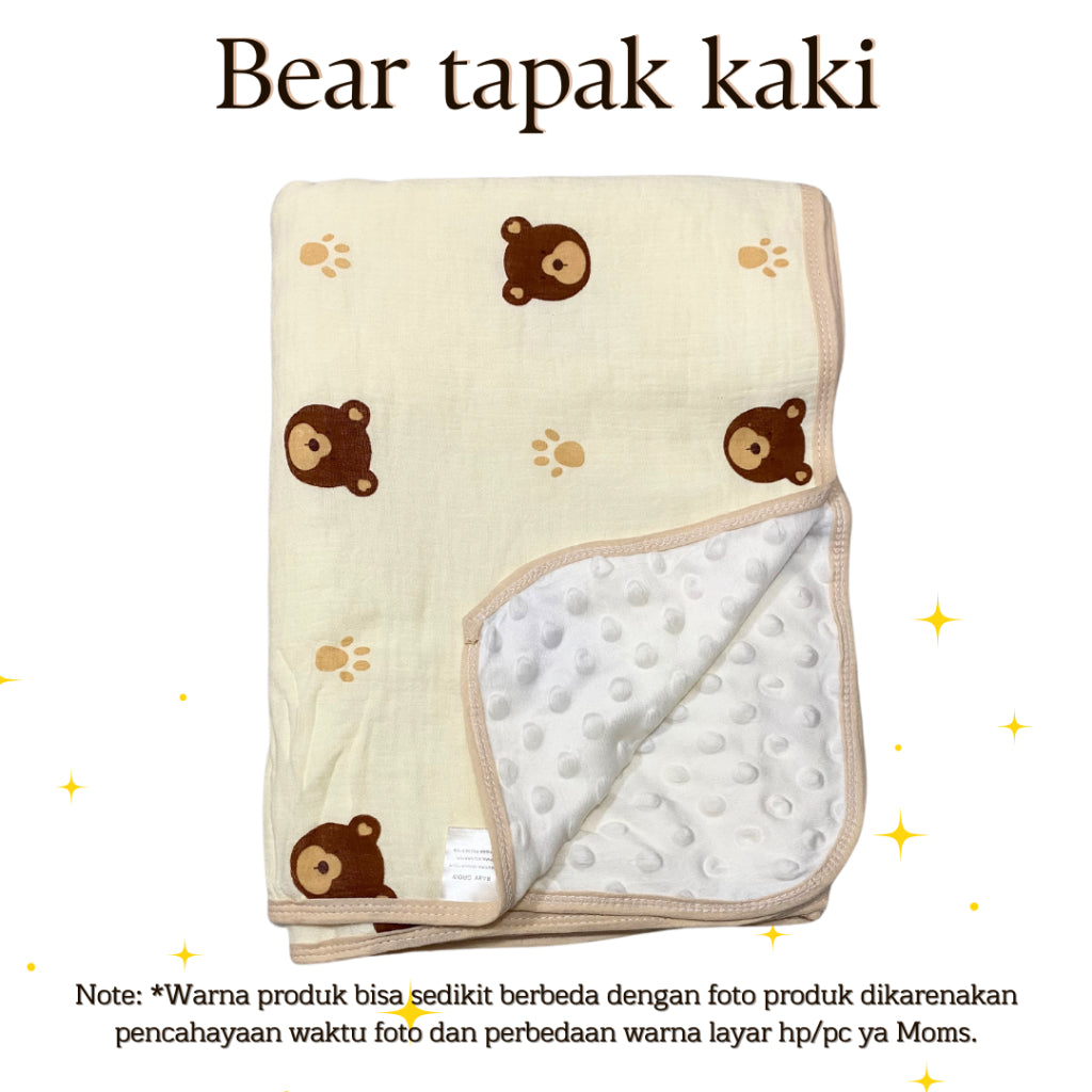 Selimut Bayi Bamboo Bubble 100x110cm / Selimut Bayi Korea Minky Stitches Cotton Dot Muslin Jepang Bamboo / Newborn Infant Baby Cotton Muslin Blanket Baby