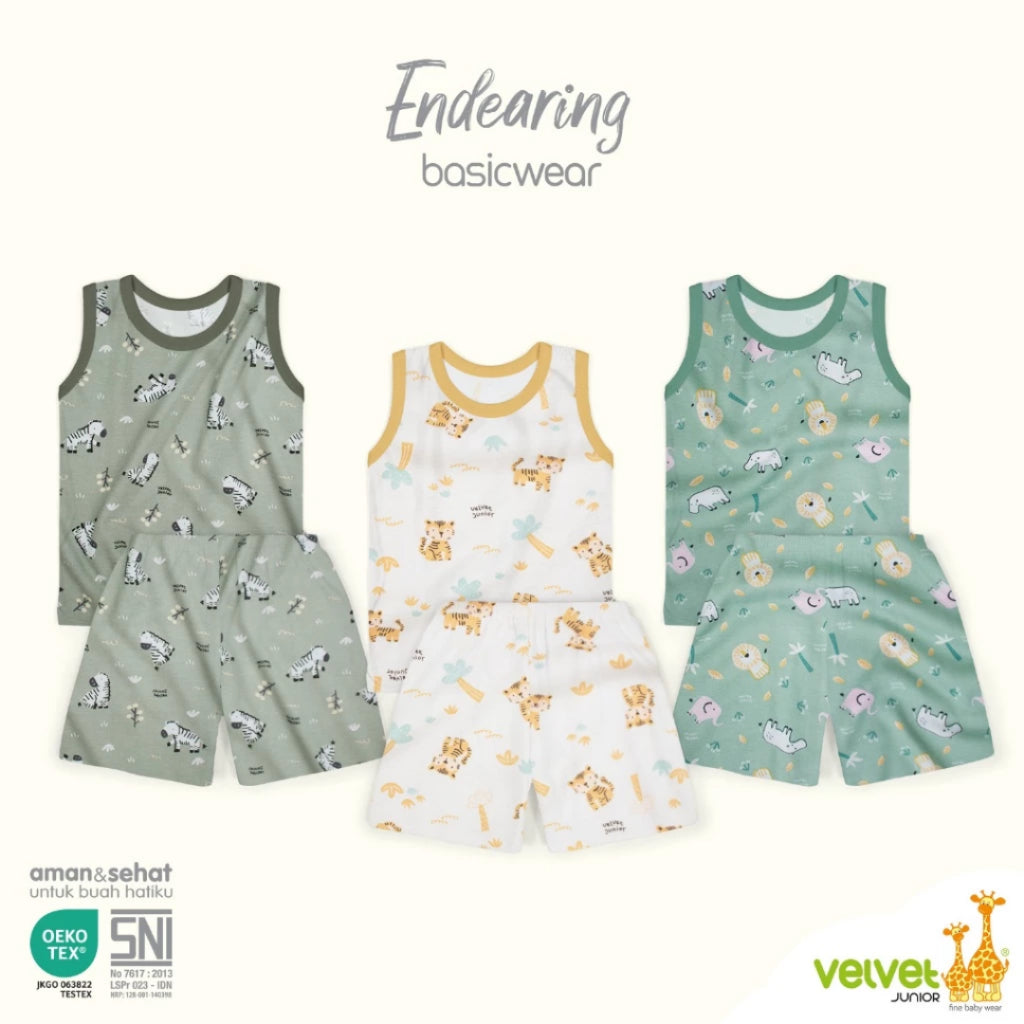 Velvet junior / ARUCHI / MIYO setelan KUTUNG setelan SINGLET GALAPAGOS / SPRING HARMONY /  SPLASHING JOY / EXPEDITION / ENDEARING LION  /  HAPPY DAYS / BLISSFUL BUDDIES  / WARM CUDDLE / DINO BUDDIES baju anak / baju bayi NB SML XL XXL SNI