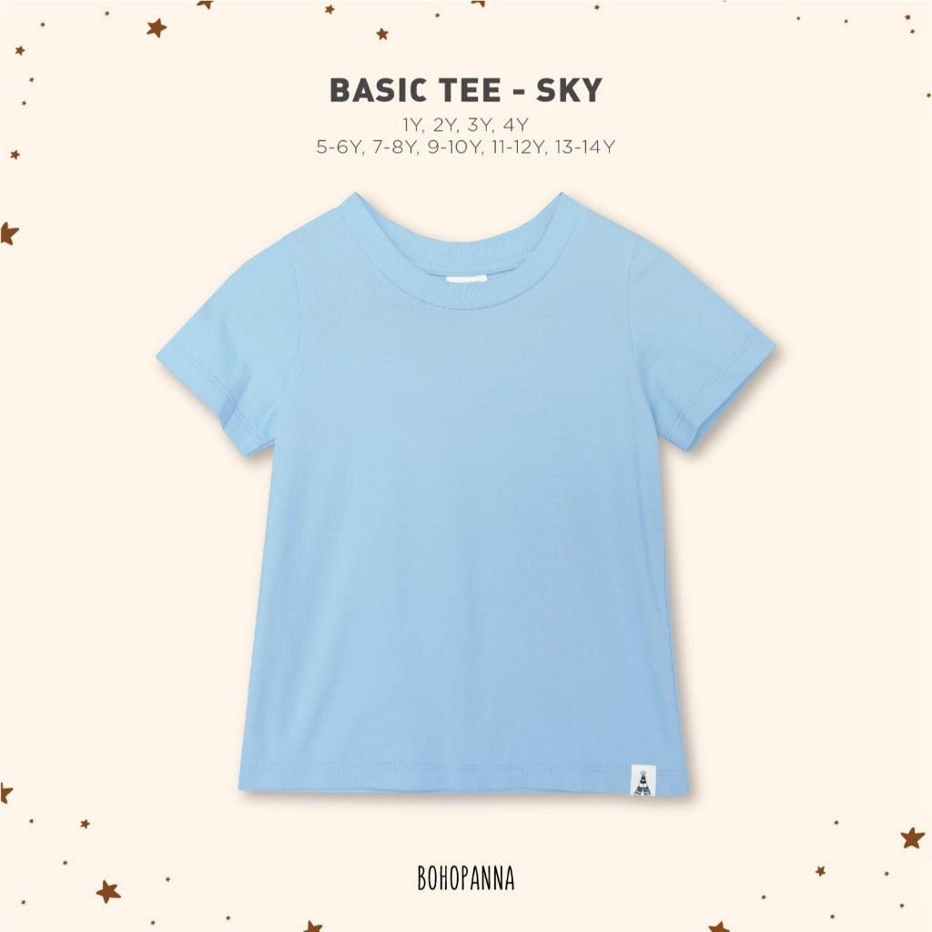 Bohopanna Basic Tee 1-14 Tahun Tshirt Polos / Kaos Warna Basic Anak Unisex Part 1