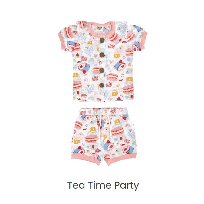 Libby Rocco Girl 0-4 Tahun Setelan Piyama Pendek Panjang Anak Perempuan / Collar Set Girl