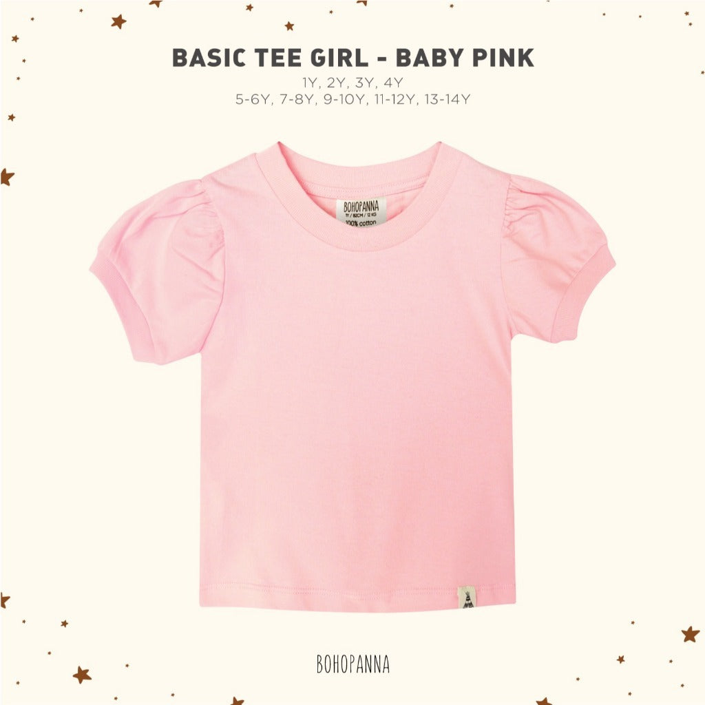 Bohopanna Basic Tee Girl 1-14 Tahun Kaos Puffy Anak Perempuan