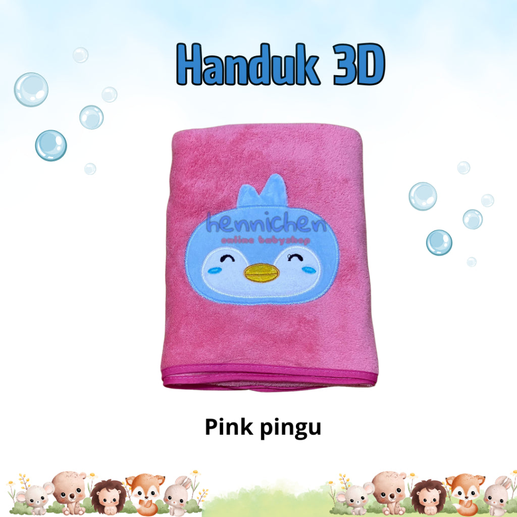 Handuk Mandi Animal 3D  / Kuping Timbul Anak Microfiber 50x100cm Handuk Dewasa Handuk Bayi Lembut Impor
