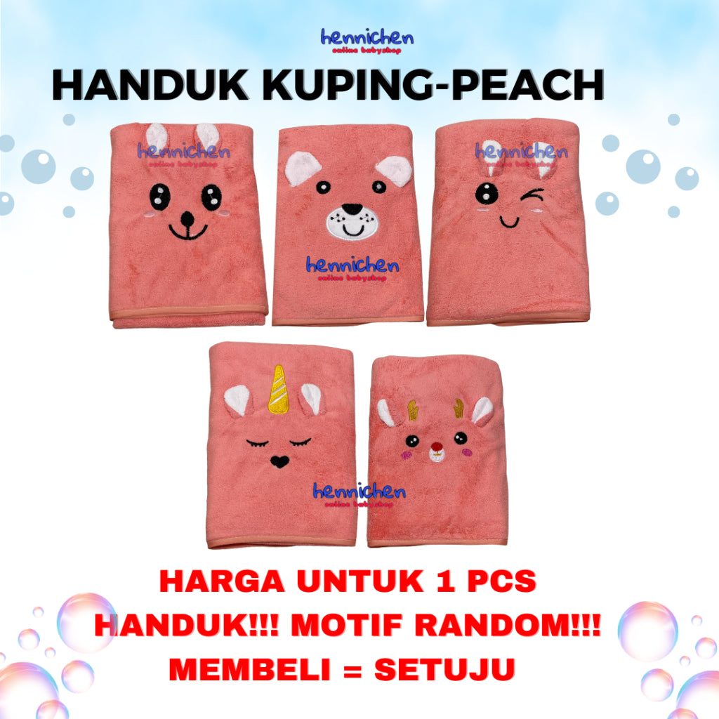 Handuk Mandi Animal 3D  / Kuping Timbul Anak Microfiber 50x100cm Handuk Dewasa Handuk Bayi Lembut Impor