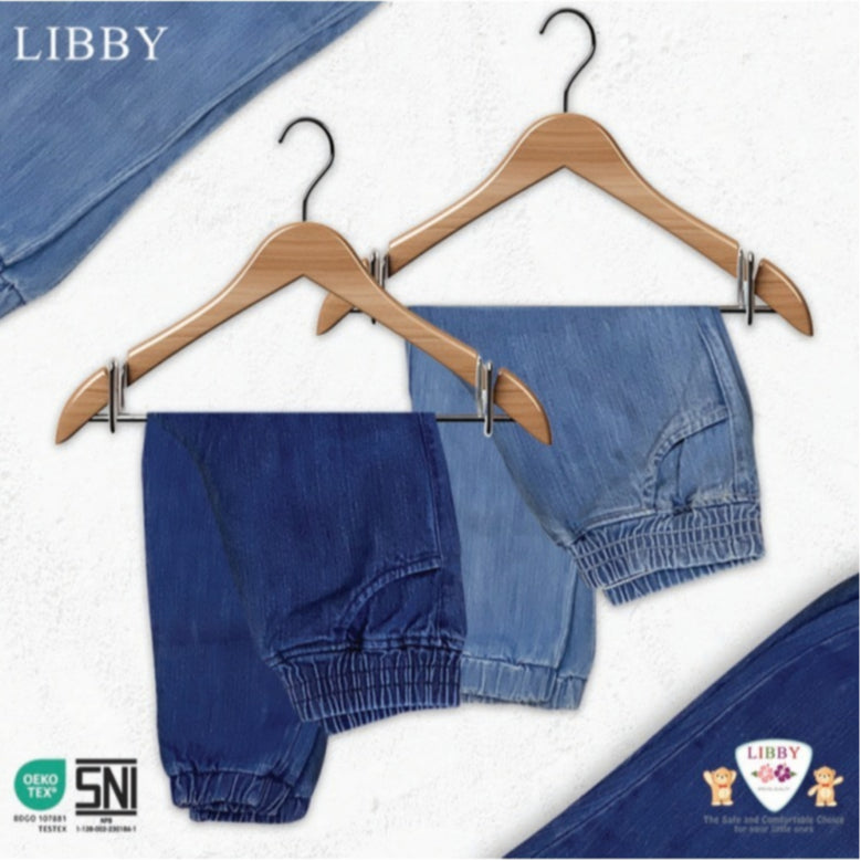 Libby 9 Bulan - 14 Tahun Kiddo Jogger Jeans / Celana Panjang Jogger Denim Anak Unisex