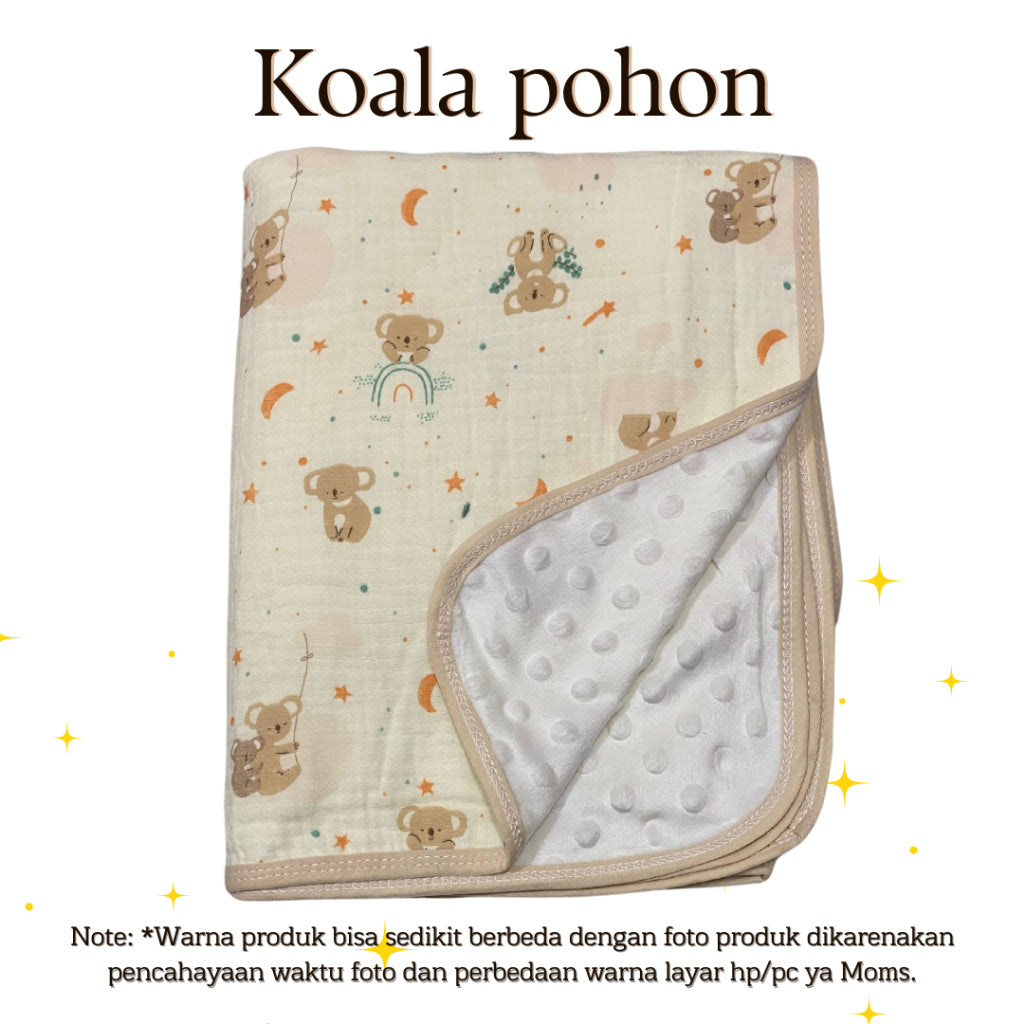 Selimut Bayi Bamboo Bubble 100x110cm / Selimut Bayi Korea Minky Stitches Cotton Dot Muslin Jepang Bamboo / Newborn Infant Baby Cotton Muslin Blanket Baby