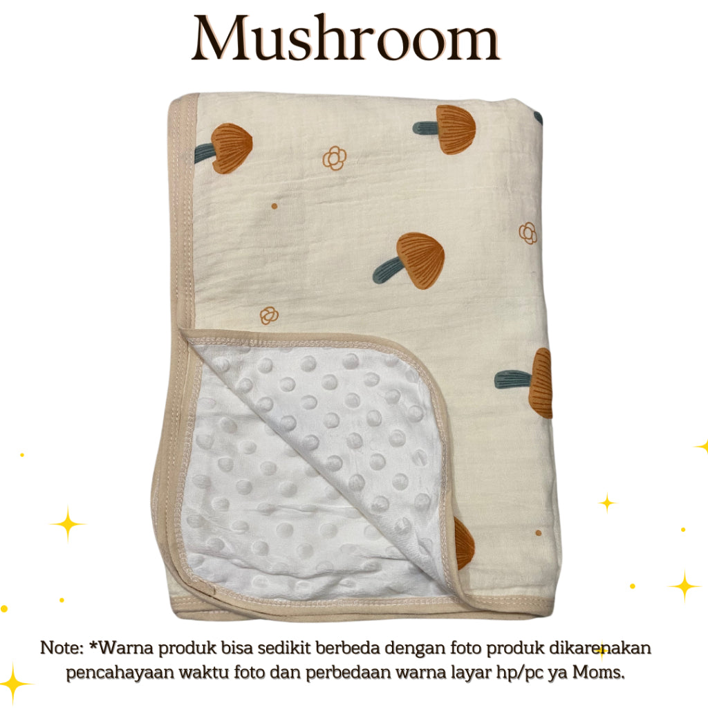 Selimut Bayi Bamboo Bubble 100x110cm / Selimut Bayi Korea Minky Stitches Cotton Dot Muslin Jepang Bamboo / Newborn Infant Baby Cotton Muslin Blanket Baby