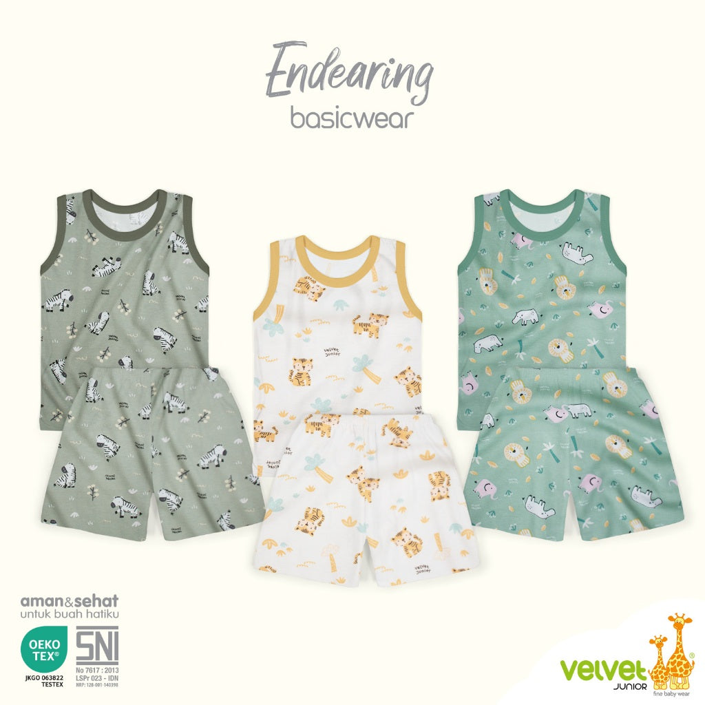 Velvet junior / ARUCHI / MIYO setelan KUTUNG setelan SINGLET GALAPAGOS / SPRING HARMONY /  SPLASHING JOY / EXPEDITION / ENDEARING LION  /  HAPPY DAYS / BLISSFUL BUDDIES  / WARM CUDDLE / DINO BUDDIES baju anak / baju bayi NB SML XL XXL SNI