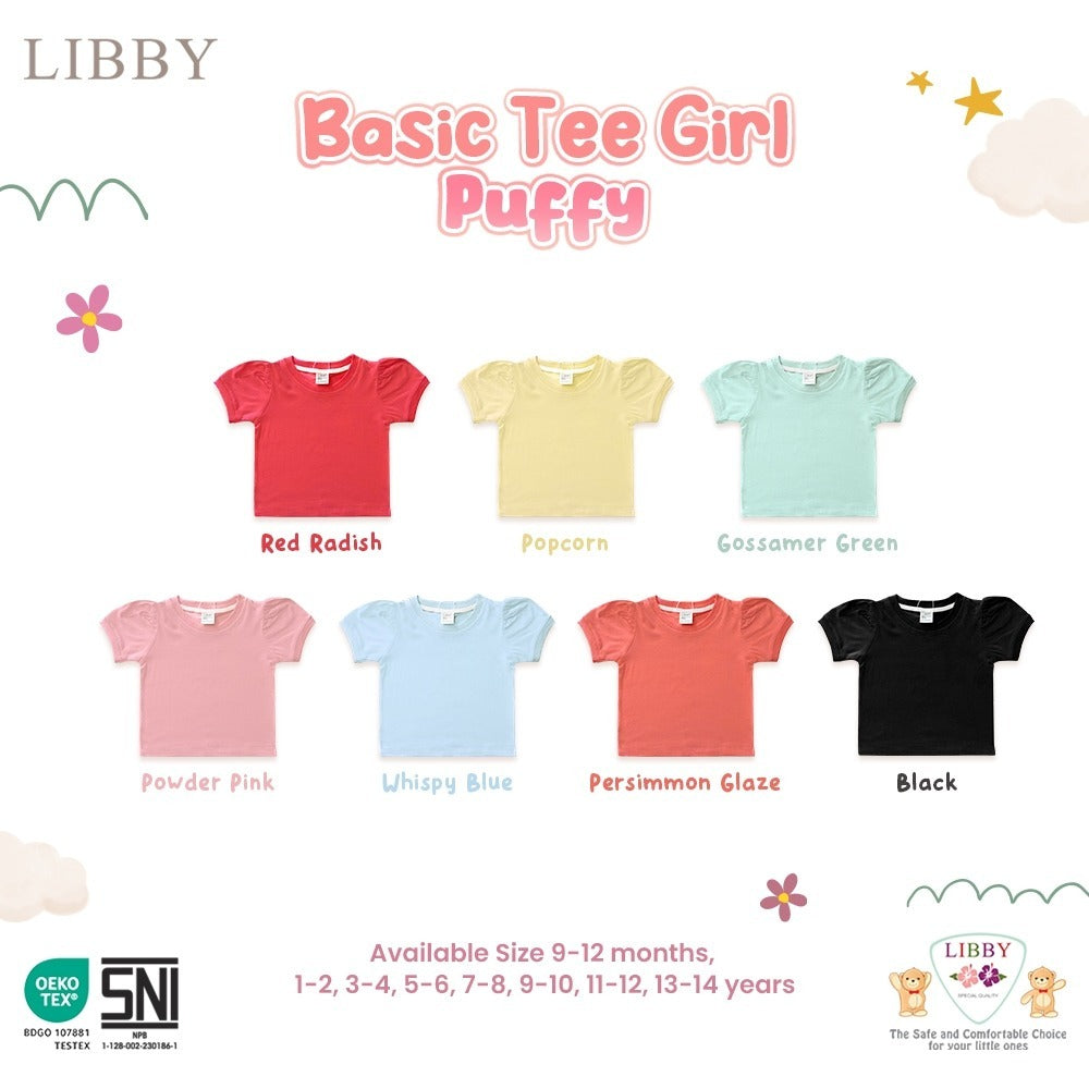 LIBBY BABY BASIC TEE PUFFY ATASAN BAJU KAOS ANAK PEREMPUAN 9 BULAN -14 TAHUN