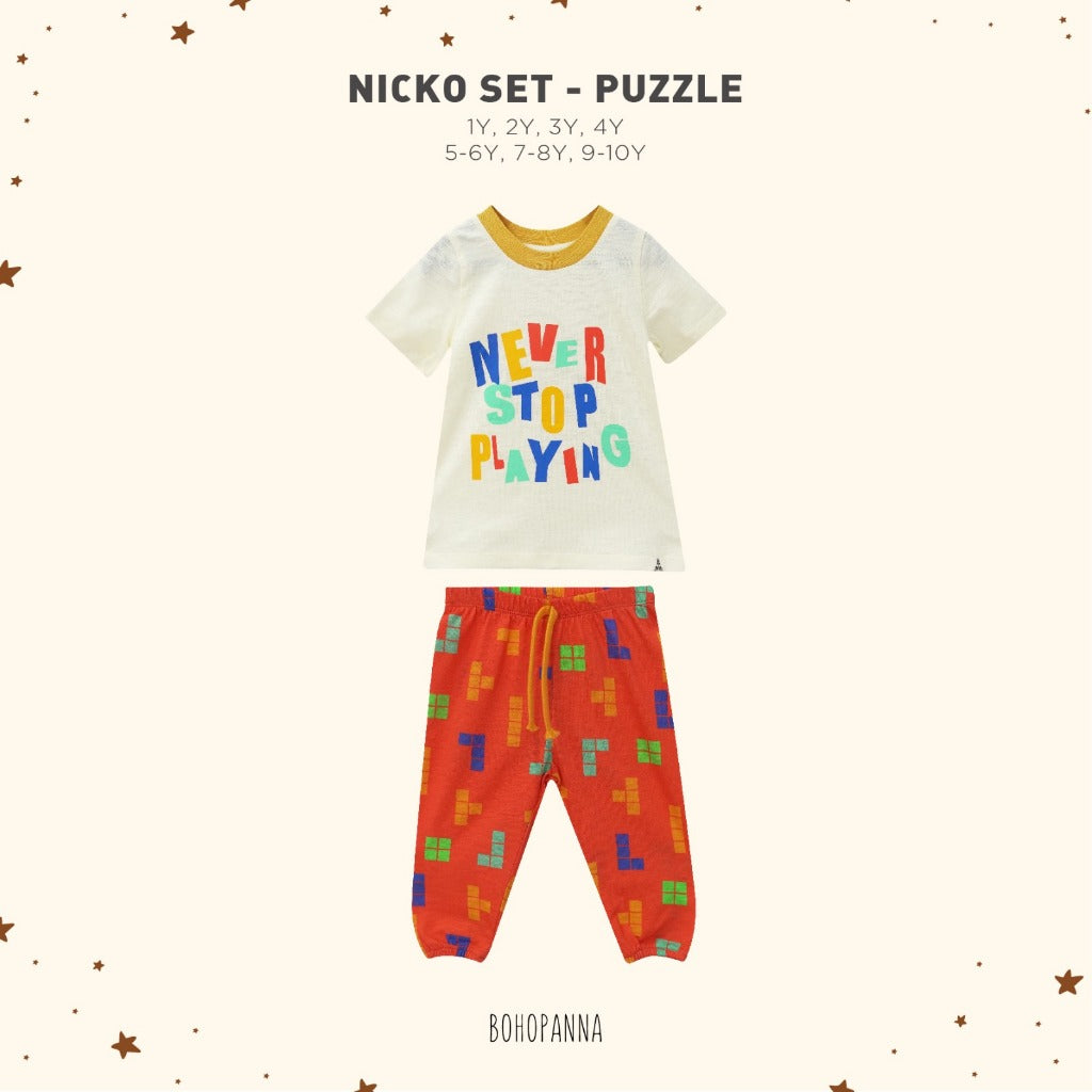 BOHOPANNA NICKO SET / SHORT PAJAMA DINO ANAK SETELAN BAJU ANAK BAJU PENDEK CELANA PANJANG ANAK BOHO BABY 1 - 10 TAHUN PART 2