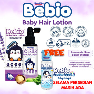 ( GRATIS BEBIO COLOGNE SELAMA PERSEDIAAN MASIH ADA ) Bebio Hair Lotion100 ML Perawatan Rambut Bayi Minyak Rambut Bebio