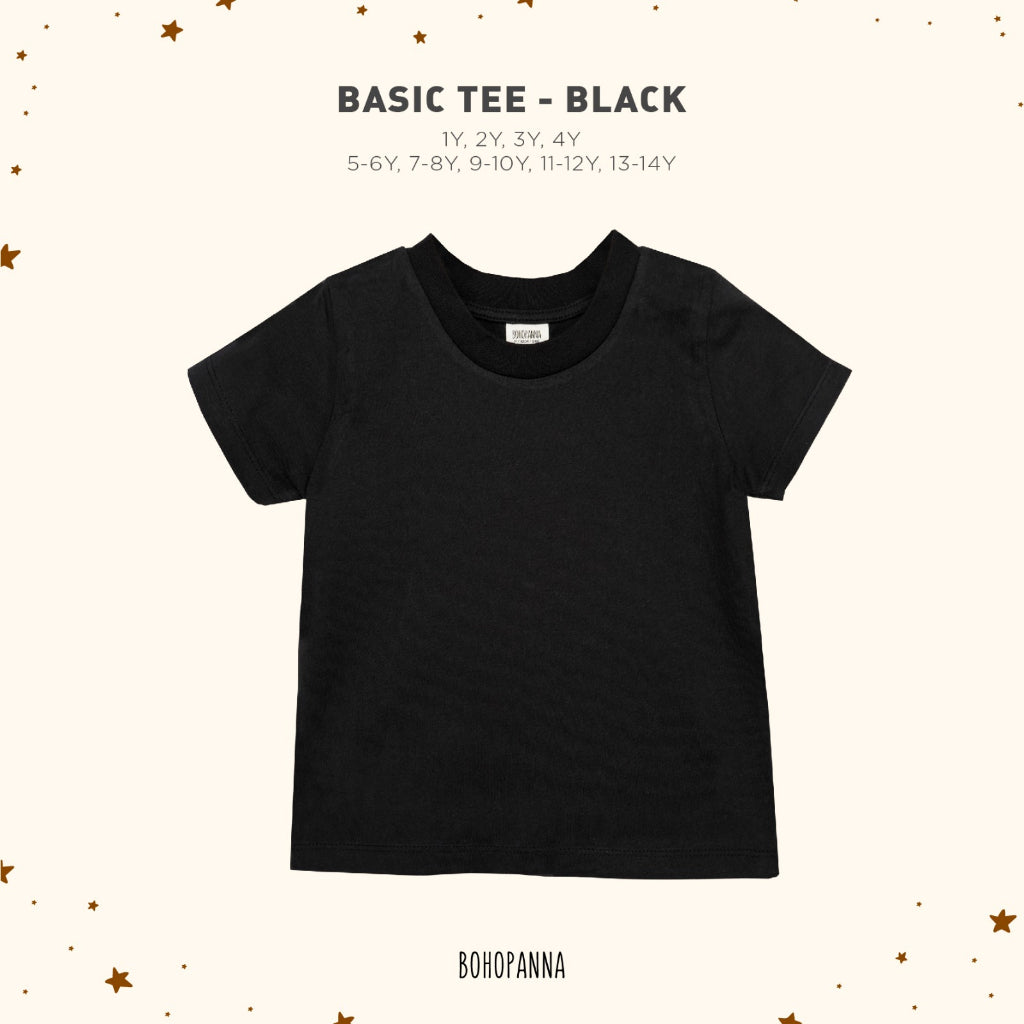 Bohopanna Basic Tee 1-14 Tahun Tshirt Polos / Kaos Warna Basic Anak Unisex Part 1