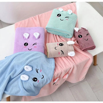 Handuk Mandi Animal 3D  / Kuping Timbul Anak Microfiber 50x100cm Handuk Dewasa Handuk Bayi Lembut Impor