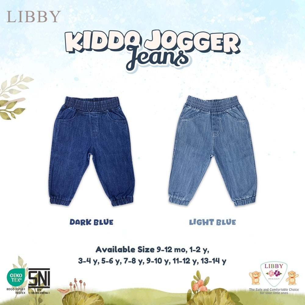 Libby 9 Bulan - 14 Tahun Kiddo Jogger Jeans / Celana Panjang Jogger Denim Anak Unisex