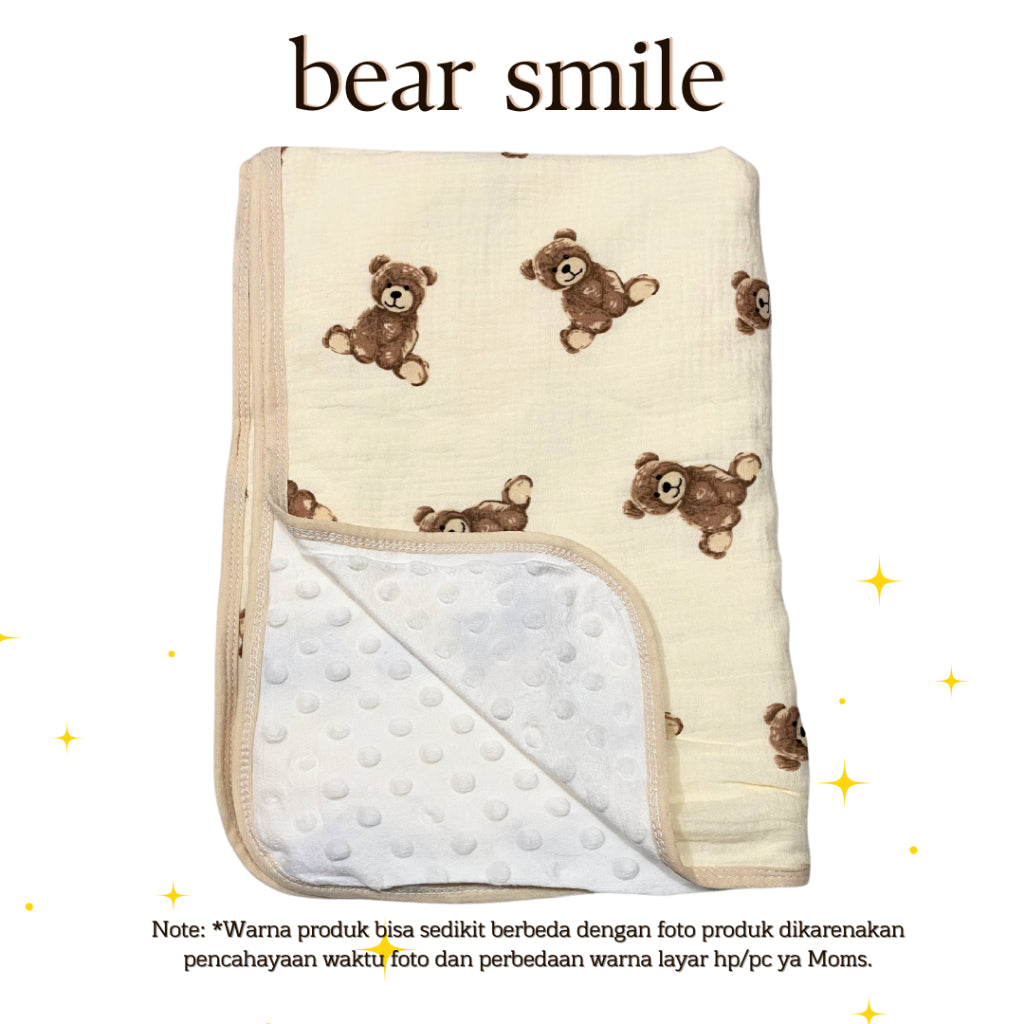 Selimut Bayi Bamboo Bubble 100x110cm / Selimut Bayi Korea Minky Stitches Cotton Dot Muslin Jepang Bamboo / Newborn Infant Baby Cotton Muslin Blanket Baby