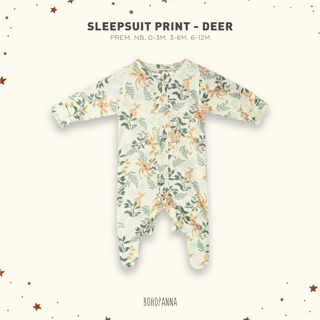 BohoPanna Sleepsuit Print Sleepsuit Bayi 0-1 Year Jumper Anak Katun