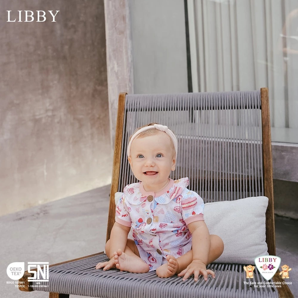 Libby Rocco Girl 0-4 Tahun Setelan Piyama Pendek Panjang Anak Perempuan / Collar Set Girl