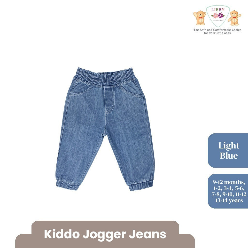 Libby 9 Bulan - 14 Tahun Kiddo Jogger Jeans / Celana Panjang Jogger Denim Anak Unisex