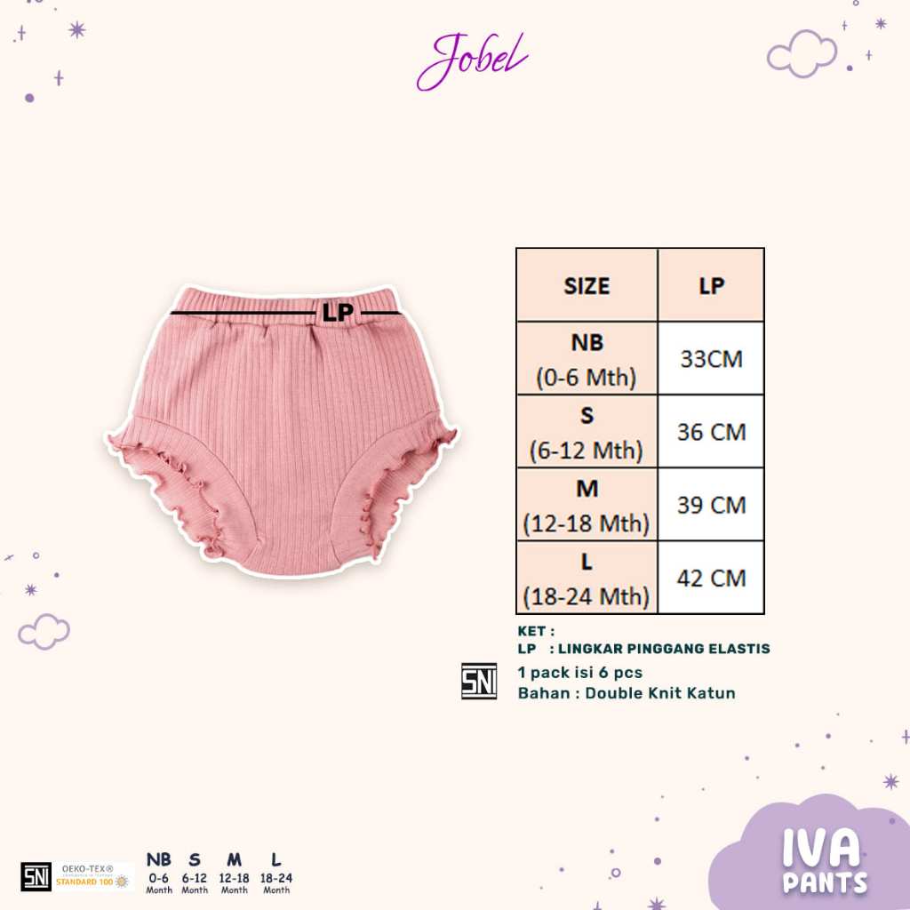 Jobel Iva Pants (0 sd 24 bulan) Celana Pendek Anak Bayi