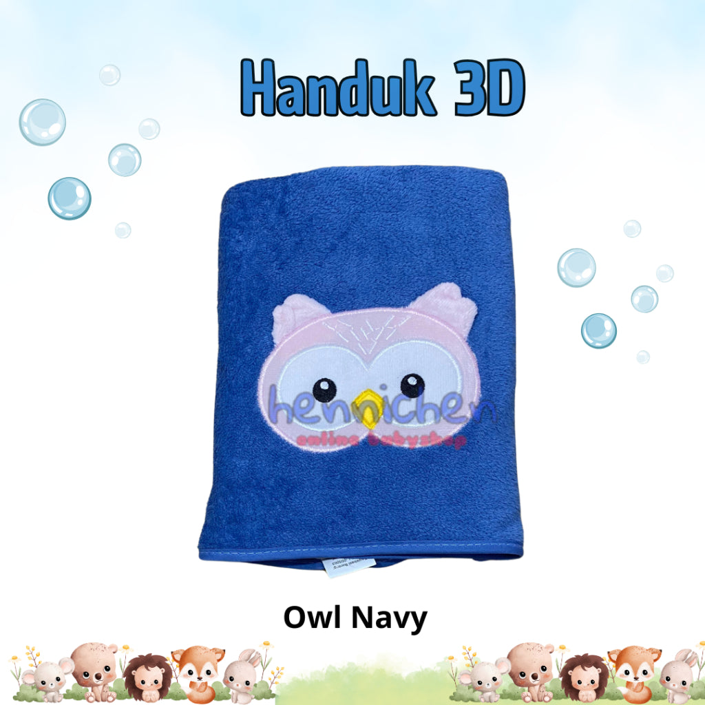 Handuk Mandi Animal 3D  / Kuping Timbul Anak Microfiber 50x100cm Handuk Dewasa Handuk Bayi Lembut Impor