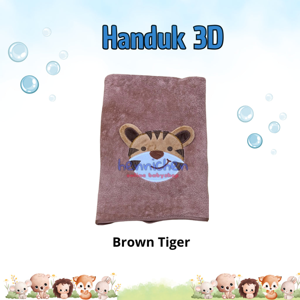 Handuk Mandi Animal 3D  / Kuping Timbul Anak Microfiber 50x100cm Handuk Dewasa Handuk Bayi Lembut Impor