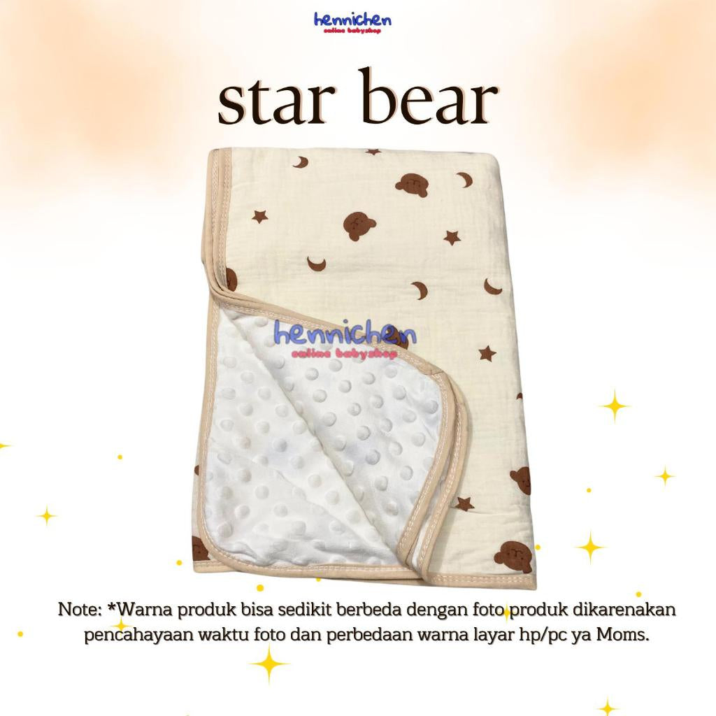 Selimut Bayi Bamboo Bubble 100x110cm / Selimut Bayi Korea Minky Stitches Cotton Dot Muslin Jepang Bamboo / Newborn Infant Baby Cotton Muslin Blanket Baby