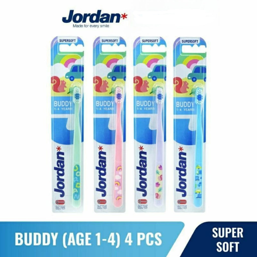 Sikat Gigi Jordan Anak Step 1 / Step 2 / Step 3 / Jordan Toothbrush / Toothpaste / Dewasa / Sikat Gigi Buddy 1-4 Tahun 5-10 Tahun