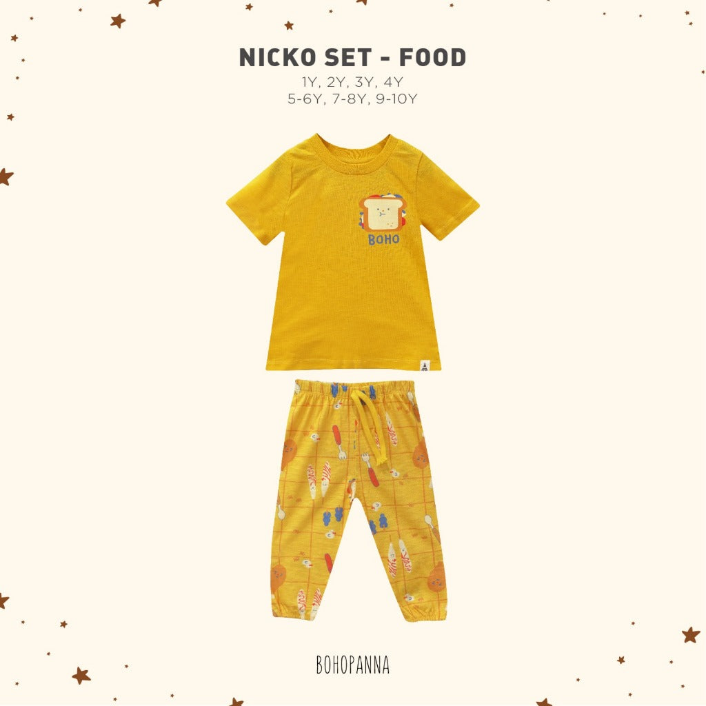 BOHOPANNA NICKO SET / SHORT PAJAMA DINO ANAK SETELAN BAJU ANAK BAJU PENDEK CELANA PANJANG ANAK BOHO BABY 1 - 10 TAHUN PART 2
