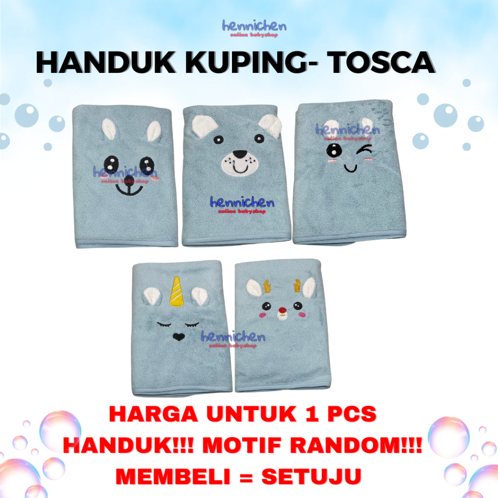 Handuk Mandi Animal 3D  / Kuping Timbul Anak Microfiber 50x100cm Handuk Dewasa Handuk Bayi Lembut Impor