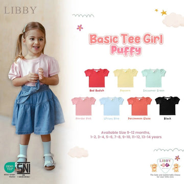 LIBBY BABY BASIC TEE PUFFY ATASAN BAJU KAOS ANAK PEREMPUAN 9 BULAN -14 TAHUN