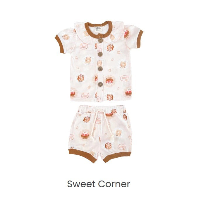 Libby Rocco Girl 0-4 Tahun Setelan Piyama Pendek Panjang Anak Perempuan / Collar Set Girl