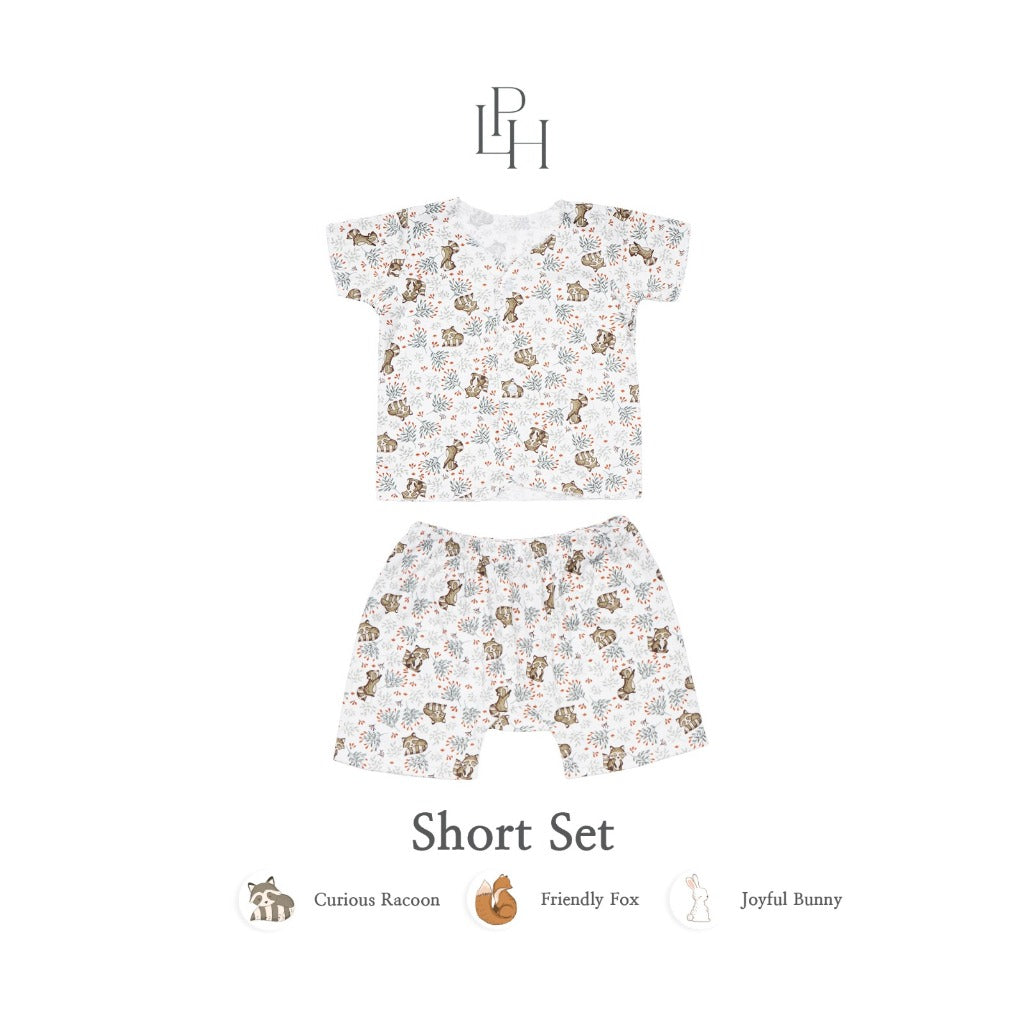 PROMO 6.6 PROMO  LITTLE PALMERHAUS LITTLE WEAR SHOULDER SHORT SLEEVE ANIMALS / CARS / BUTTERFLIES / CIRCUS SEAL / CIRCUS PARADE / CIRCUS HORSE / GAMES RETRO / CINEMA RETRO / MUSIC RETRO SETELAN PIYAMA BAJU BAYI 0-12 BULAN