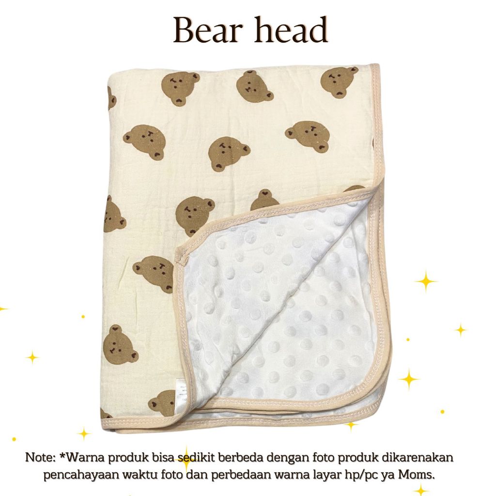 Selimut Bayi Bamboo Bubble 100x110cm / Selimut Bayi Korea Minky Stitches Cotton Dot Muslin Jepang Bamboo / Newborn Infant Baby Cotton Muslin Blanket Baby
