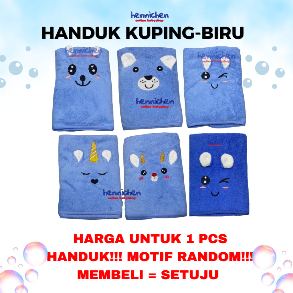 Handuk Mandi Animal 3D  / Kuping Timbul Anak Microfiber 50x100cm Handuk Dewasa Handuk Bayi Lembut Impor