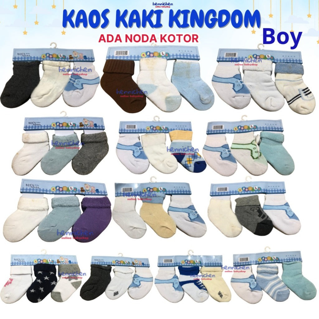 BANYAK MOTIF RANDOM PROMO1.1   MURAH 3 Pcs Kaos Kaki baby WINTEKU newborn size 0-6 Bulan