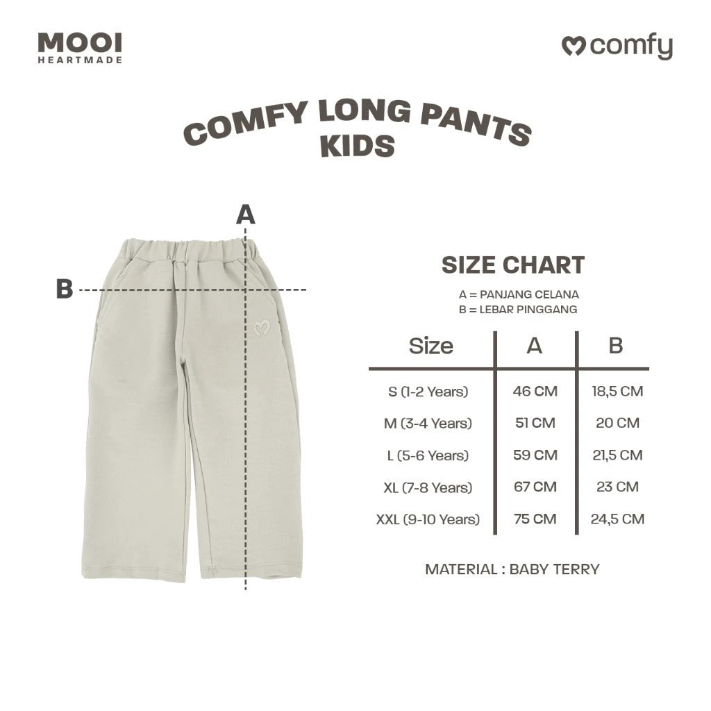 Mooi Celana Panjang Anak Perempuan Comfy Long Pants 1-10 Tahun