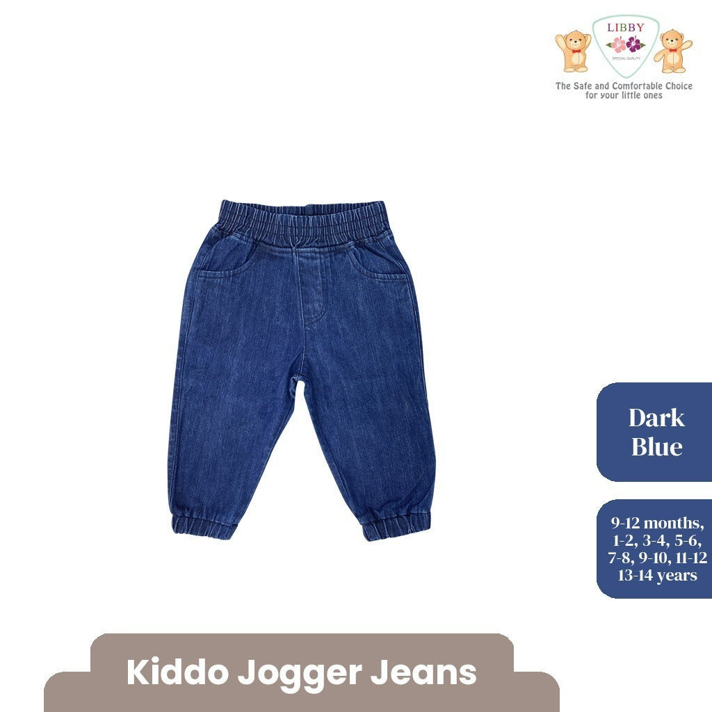 Libby 9 Bulan - 14 Tahun Kiddo Jogger Jeans / Celana Panjang Jogger Denim Anak Unisex
