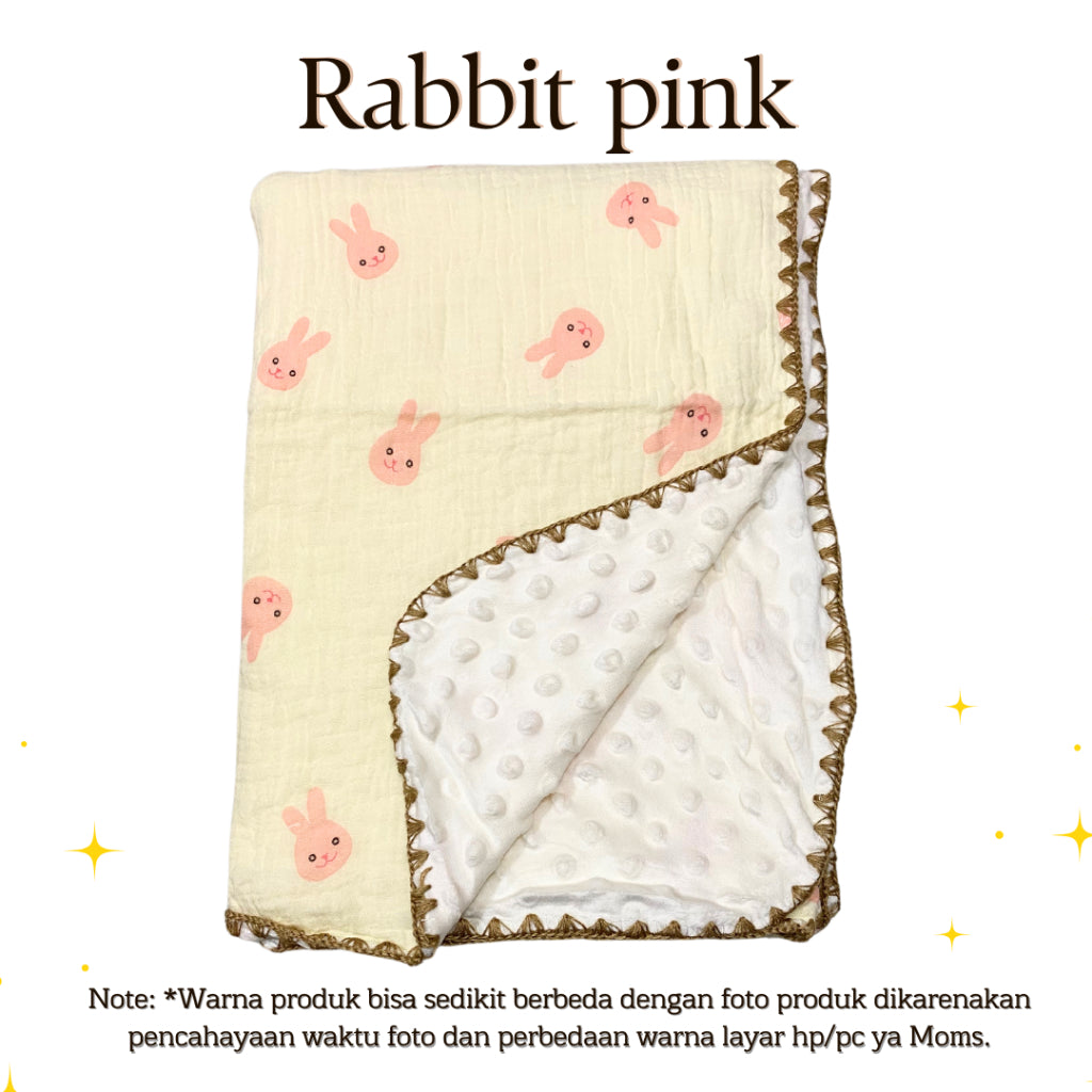 Selimut Bayi Bamboo Bubble 100x110cm / Selimut Bayi Korea Minky Stitches Cotton Dot Muslin Jepang Bamboo / Newborn Infant Baby Cotton Muslin Blanket Baby
