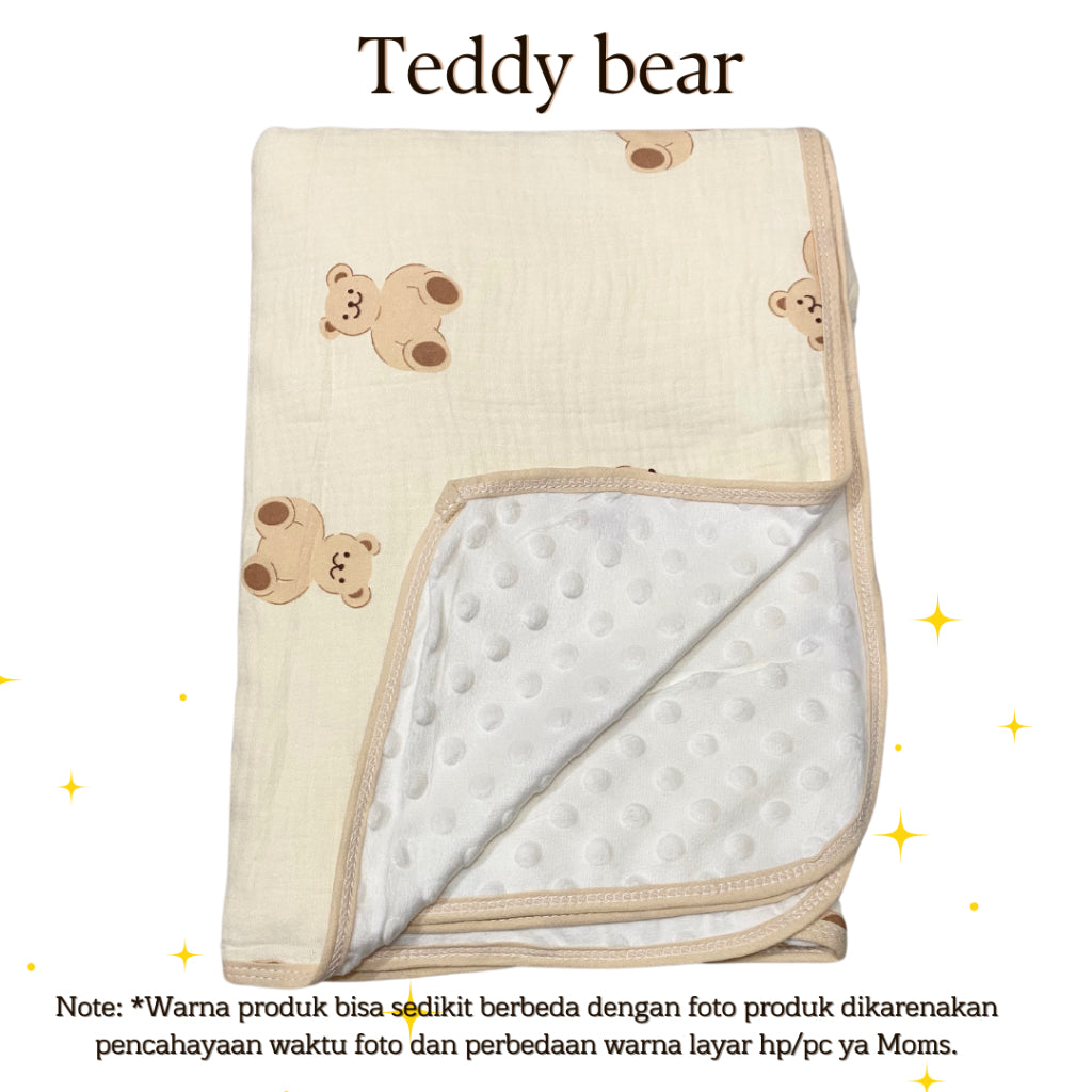 Selimut Bayi Bamboo Bubble 100x110cm / Selimut Bayi Korea Minky Stitches Cotton Dot Muslin Jepang Bamboo / Newborn Infant Baby Cotton Muslin Blanket Baby