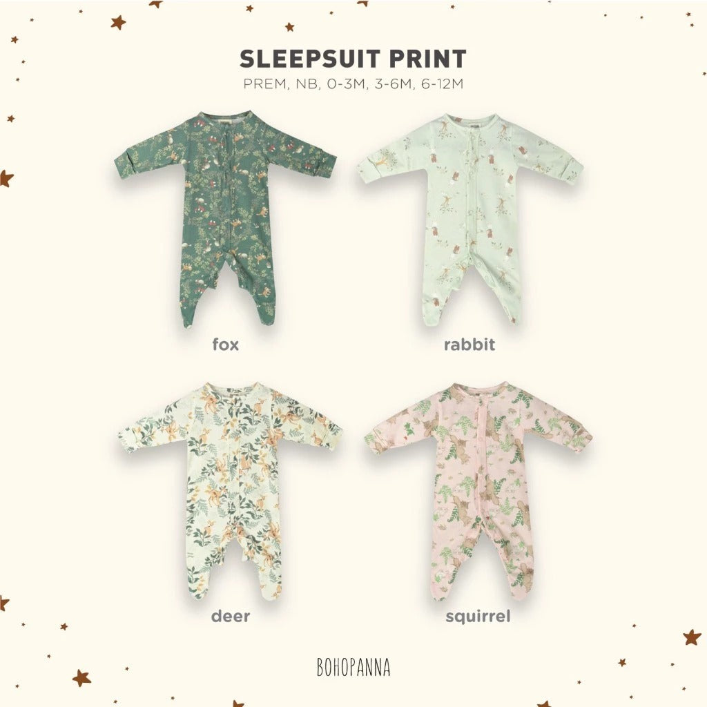BohoPanna Sleepsuit Print Sleepsuit Bayi 0-1 Year Jumper Anak Katun