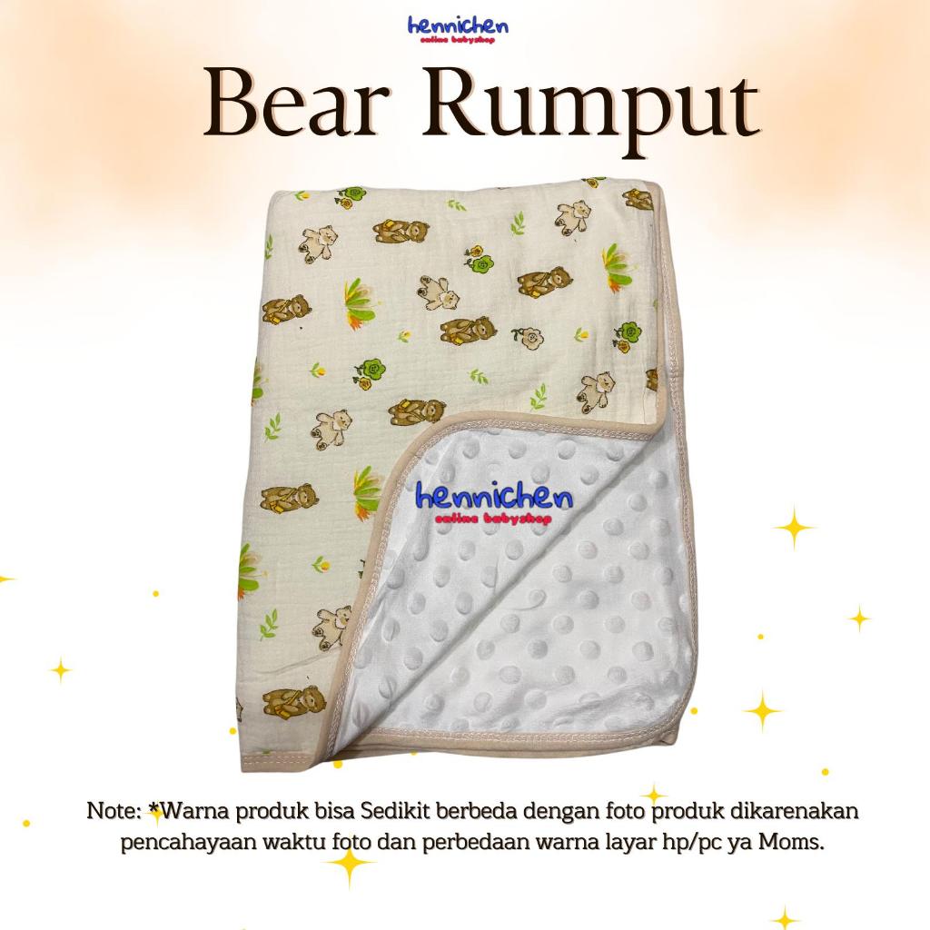 Selimut Bayi Bamboo Bubble 100x110cm / Selimut Bayi Korea Minky Stitches Cotton Dot Muslin Jepang Bamboo / Newborn Infant Baby Cotton Muslin Blanket Baby