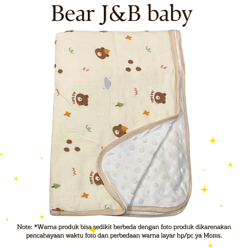 Selimut Bayi Bamboo Bubble 100x110cm / Selimut Bayi Korea Minky Stitches Cotton Dot Muslin Jepang Bamboo / Newborn Infant Baby Cotton Muslin Blanket Baby