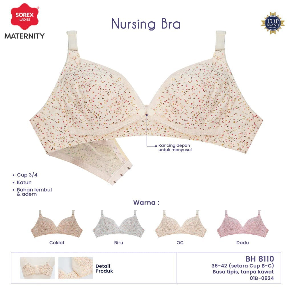 BH Ibu Menyusui Bayi Nursing Bra Tanpa Kawat SOREX 8110