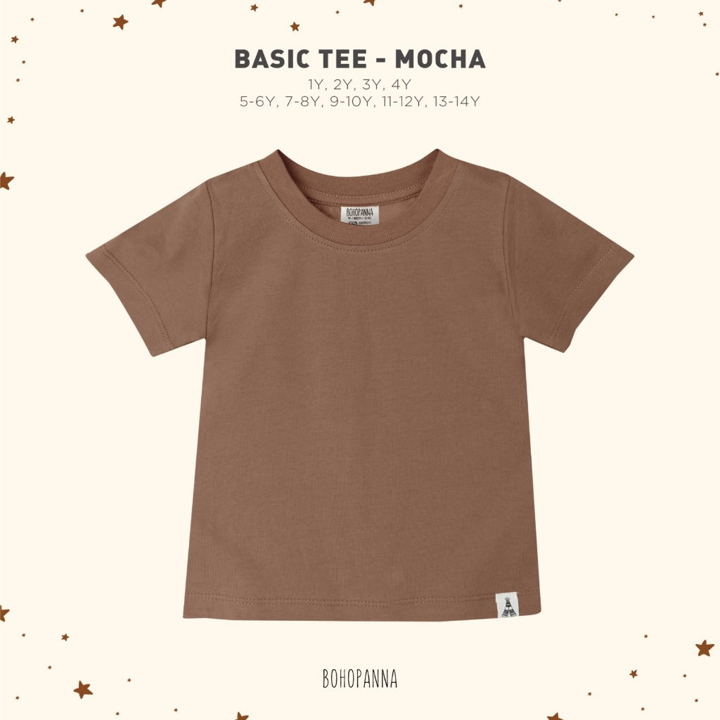 Bohopanna Basic Tee 1-14 Tahun Tshirt Polos / Kaos Warna Basic Anak Unisex Part 1