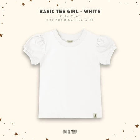 Bohopanna Basic Tee Girl 1-14 Tahun Kaos Puffy Anak Perempuan
