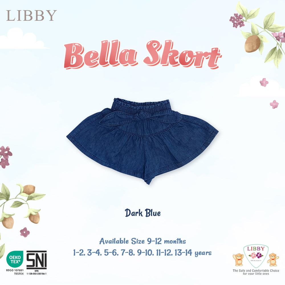 Libby 0 - 6 Tahun Jeans Panjang Anak Perempuan / Celana Rok Bella Skort Ribbon Denim - Ribbony Long Jeans / Rok Celana Pita Denim Fashion BABY BELLA SKORT ROK CELANA ANAK PEREMPUAN 9 BULAN - 14 TAHUN